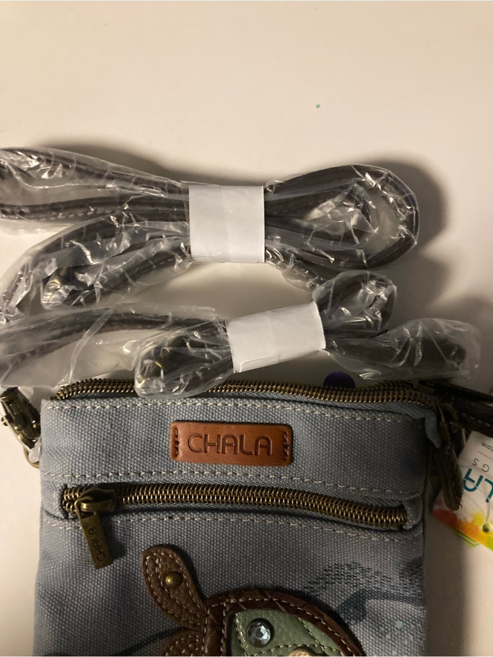 Chala Light Blue Turtle Mini Crossbody Bag - Picture 4 of 5